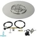 American Fireglass 30 In. Round Stainless Steel Flat Pan With Spark Ignition Kit - Propane SS-RFPKIT-P-30